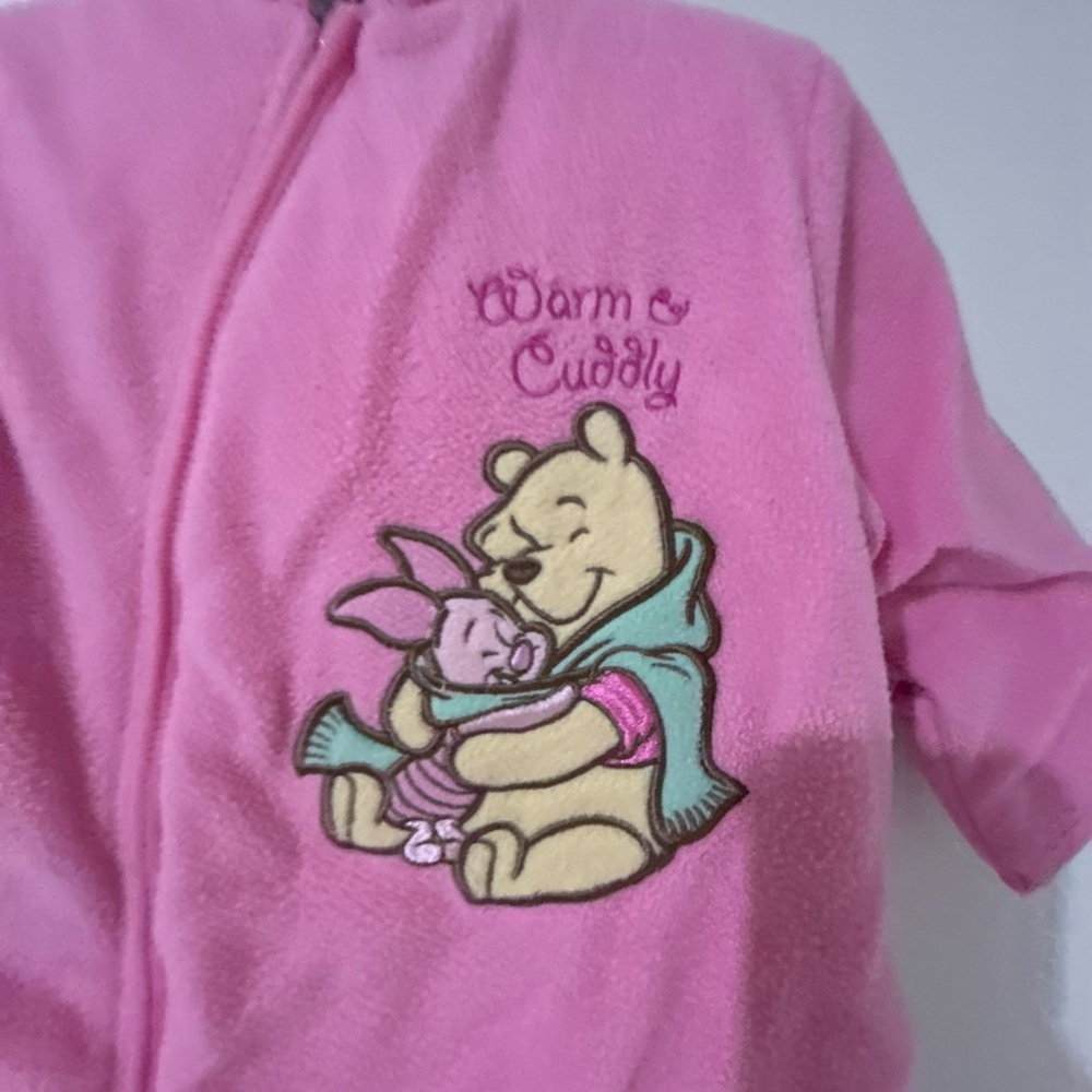 Disney Pink Fleece Winnie The Pooh Baby Snowsuit